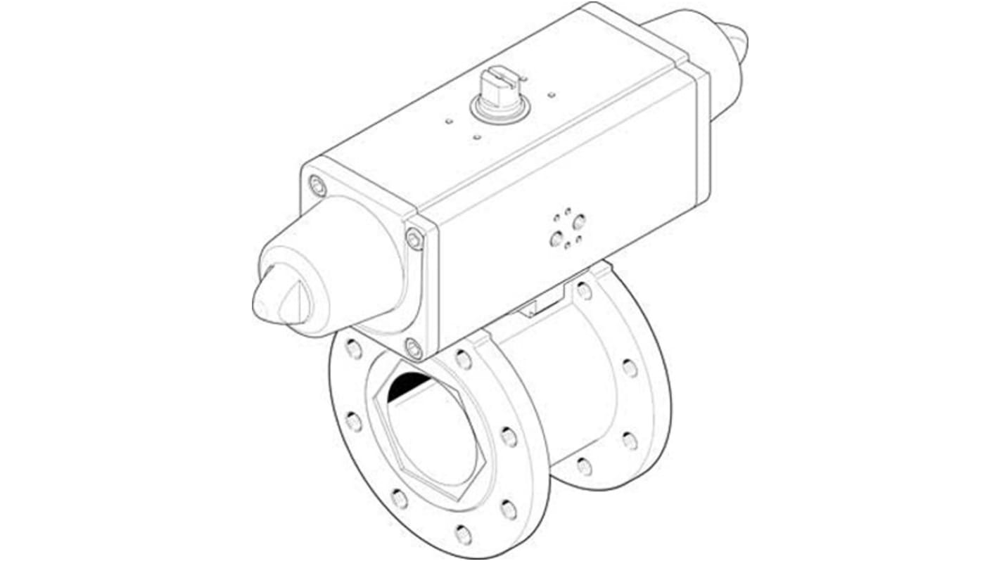 Válvula de bola con accionador Neumático Festo VZBC-100-FF-16-22-F0710-V4V4T-PS240-R-90-4-C Accionamiento simple, 2