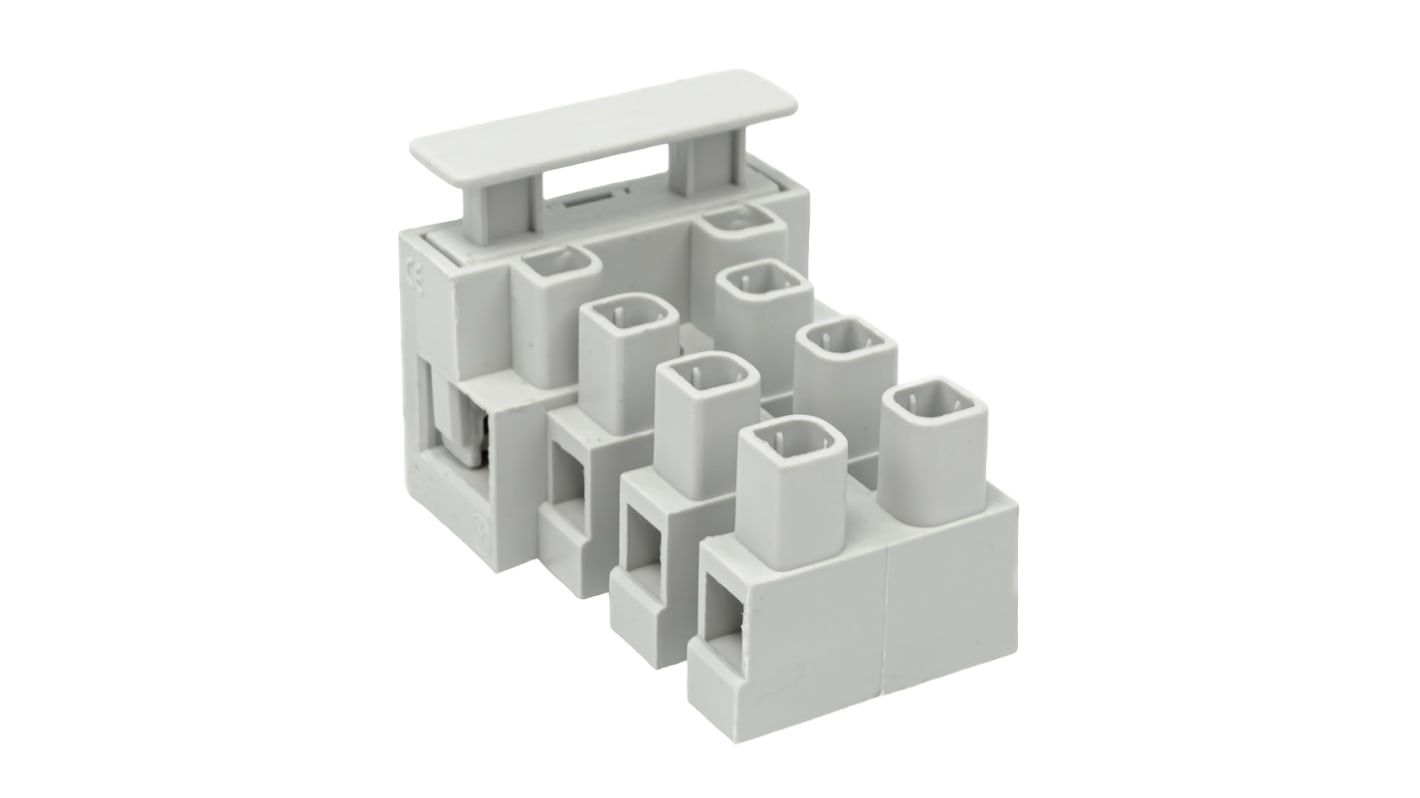 RS PRO Fused Terminal Block, 4-Way, 20A, 25mm Wire, Screw Down Termination