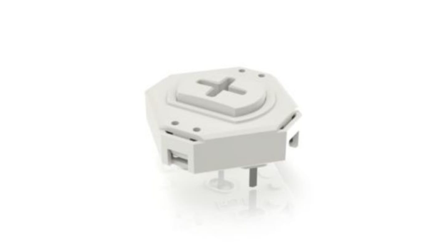 White Momentary Tactile Switch, 1NO 100mA Through Hole
