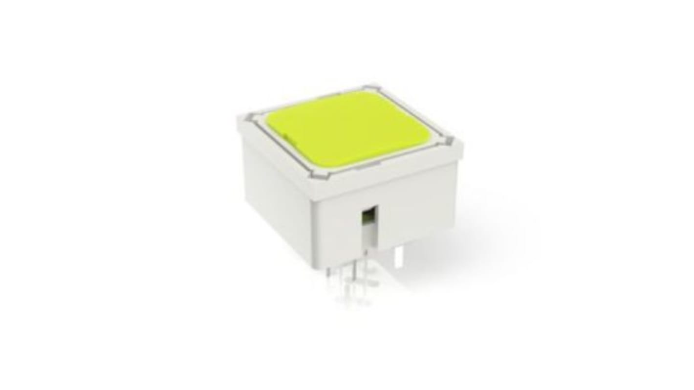 Yellow Momentary Tactile Switch, 1 NO 100mA 15mm PCB
