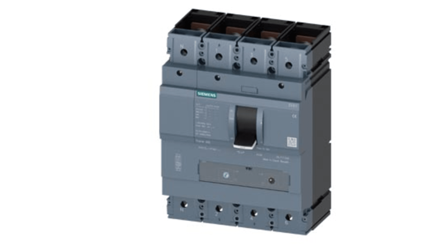 Siemens, SENTRON MCCB Molded Case Circuit Breaker 4P 320A, Breaking Capacity 70 kA, DIN Rail Mount