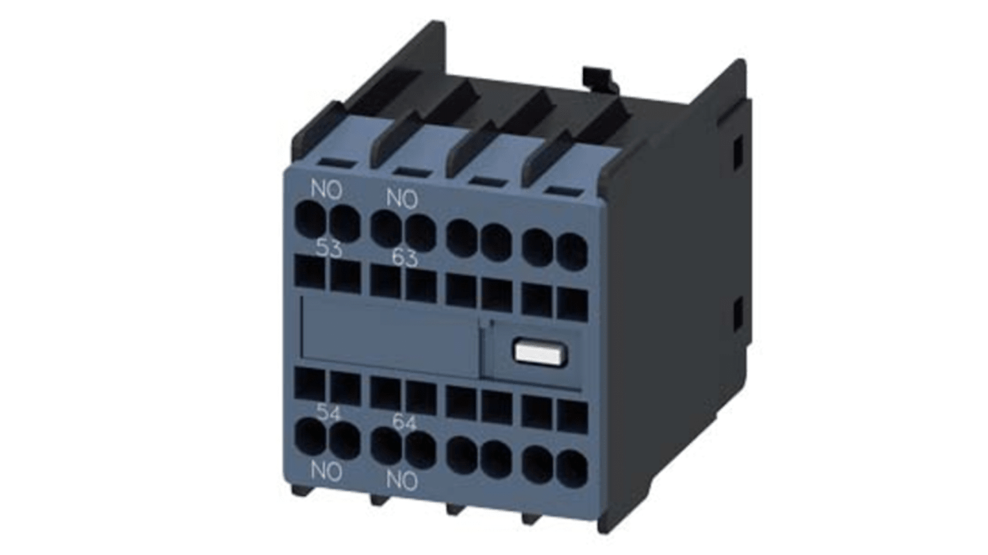 Blocco interruttore ausiliario Siemens, 2 contatti, 2 NA, montaggio a innesto, serie 3RH29