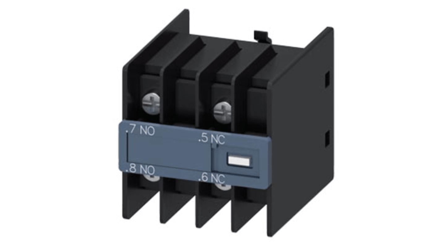 Siemens 3RH29 Hilfsschalterblock 2-polig SIRIUS, 1 Schließer, 1 Öffner Schnappbefestigung