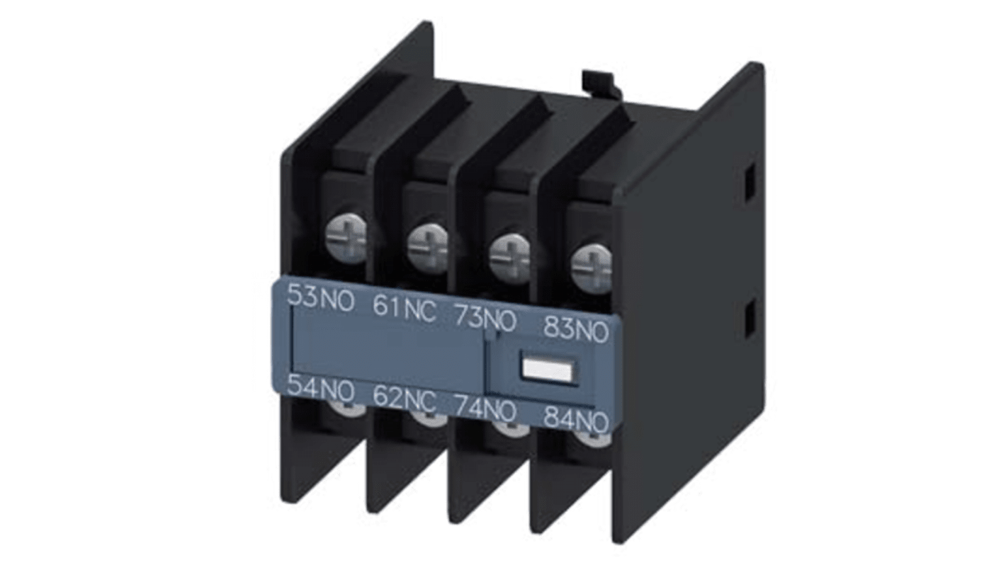 Siemens 3RH29 Hilfsschalterblock 4-polig SIRIUS, 3 Schließer + 1 Öffner Schnappbefestigung