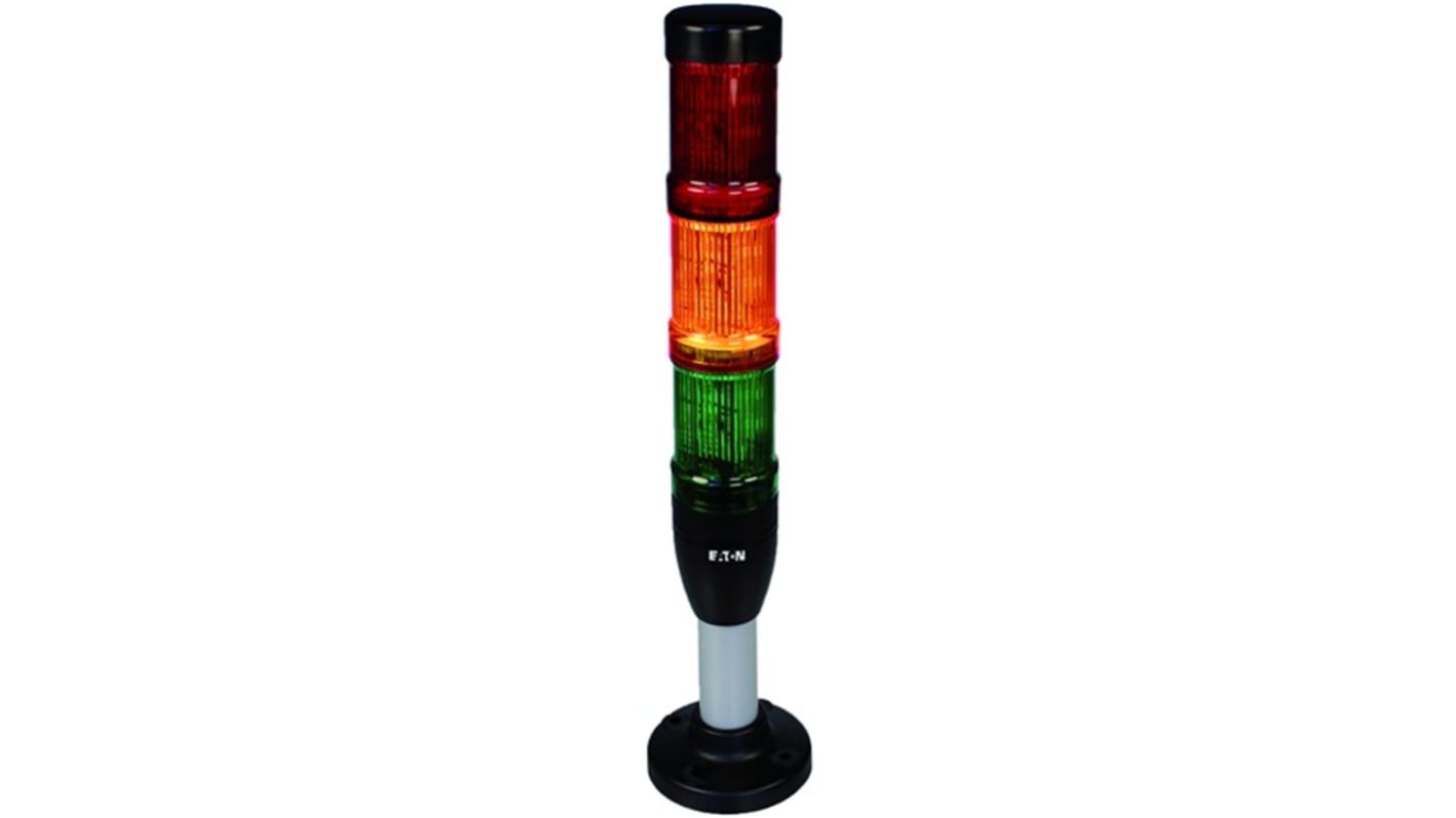 Eaton SL4 Series Green, Orange, Red Signal Tower, 3 Lights, 24 V, Base Mount