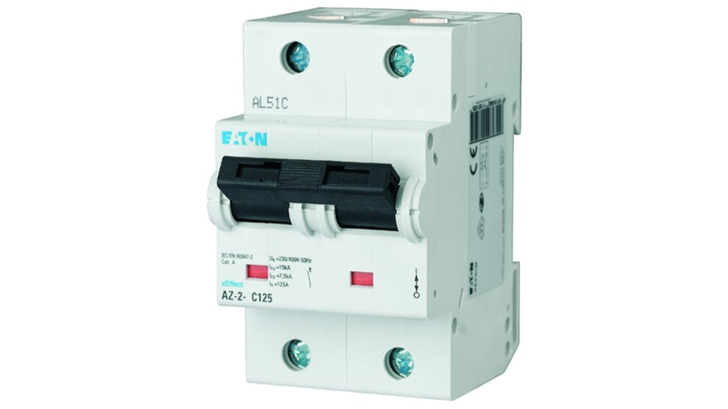 Eaton AZ MCB, 2P, 80A Curve B, 400V AC, 20 kA Breaking Capacity