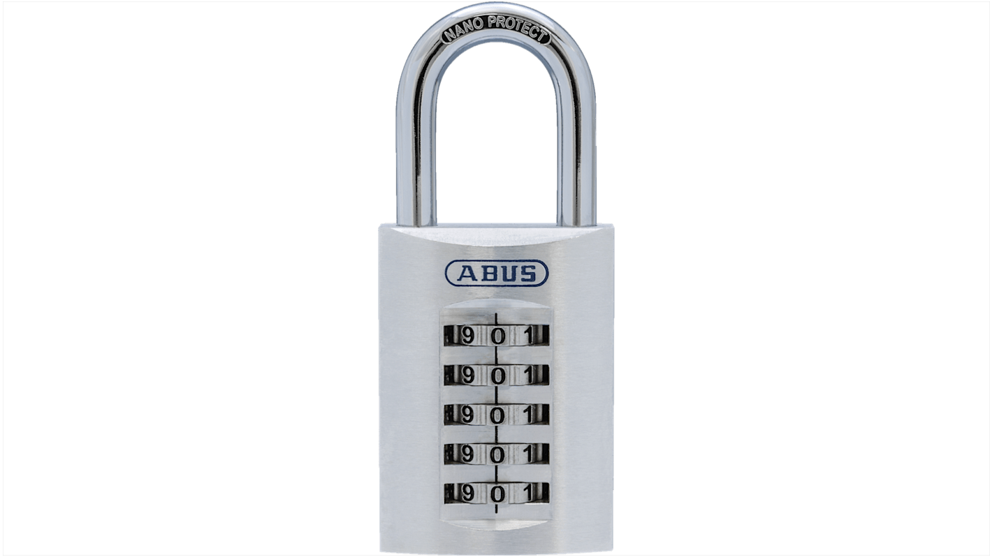 183AL/45 ABUS Combination Weatherproof Aluminium Combination Padlock, 8mm Shackle, 47mm Body RS