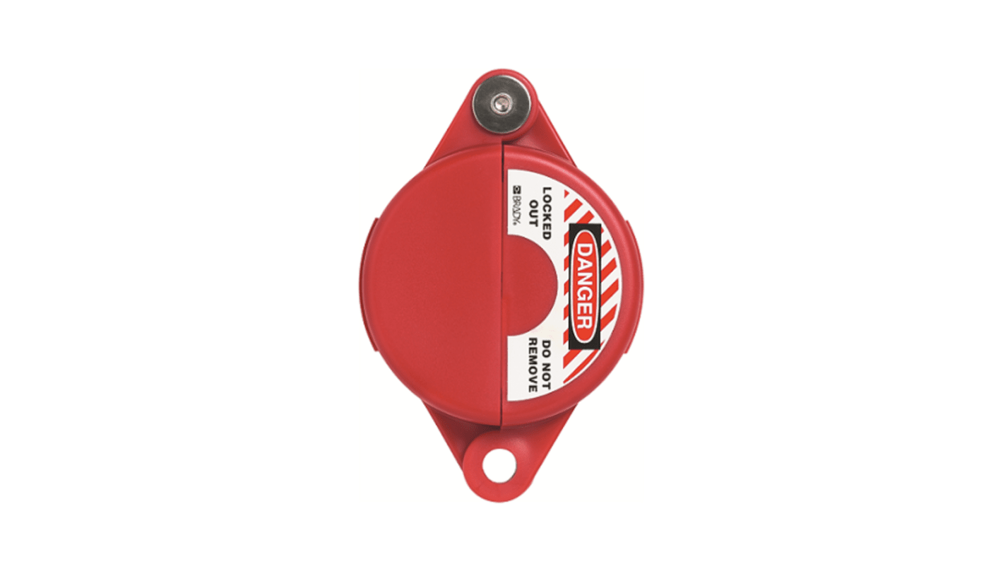 ABUS Polypropylen Absperrvorrichtung für Durchgangsventile Typ Armaturabsperrung, 25mm bis 64mm, Ø 9mm, Rot