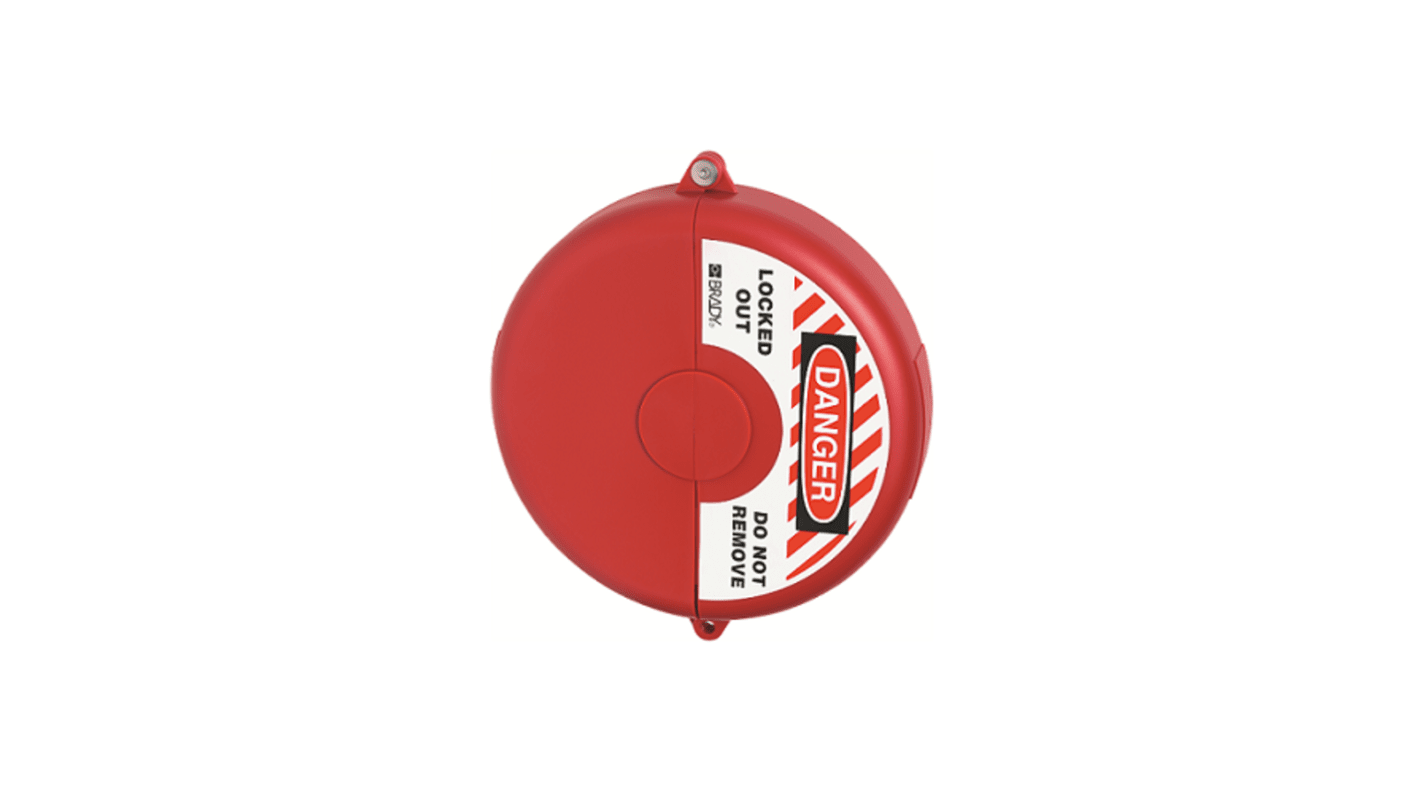 ABUS Red Polypropylene Gate Valve Lockout, 9mm Shackle, 254mm Attachment