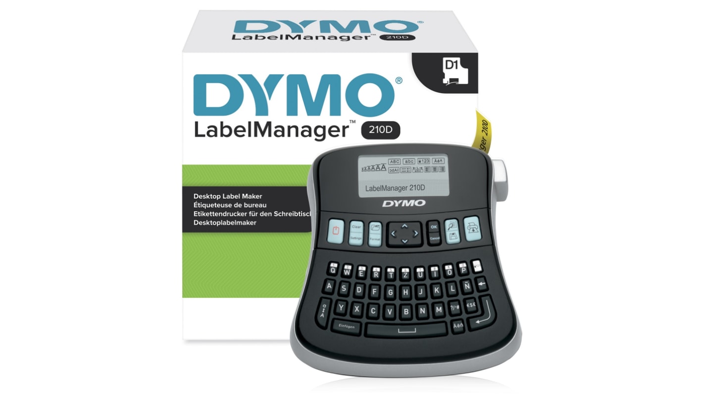 Dymo LabelManager 210D Handheld Label Printer, 12mm Max Label Width, Euro Plug