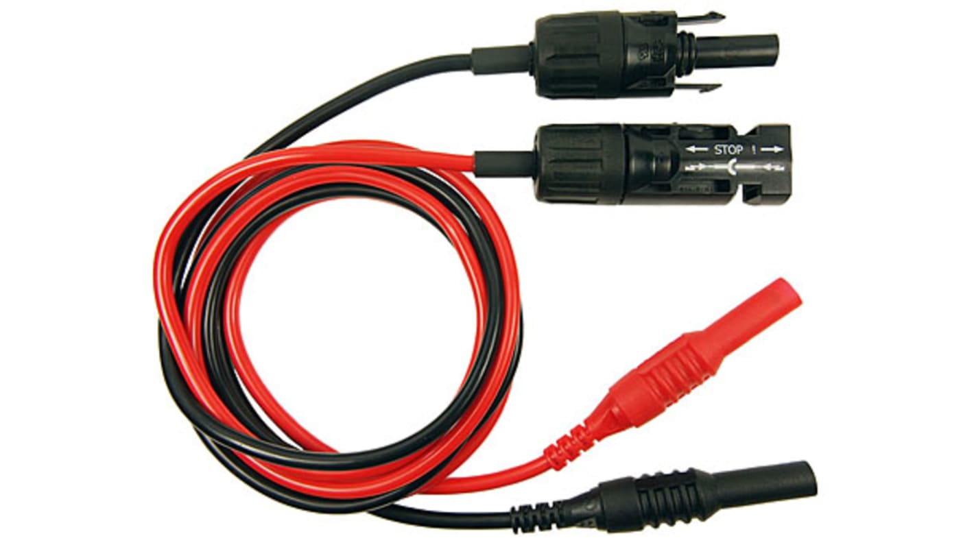 Cavi per test RS PRO, Maschio-Femmina, 20A, 1kV, col. , Nero, rosso, 1m