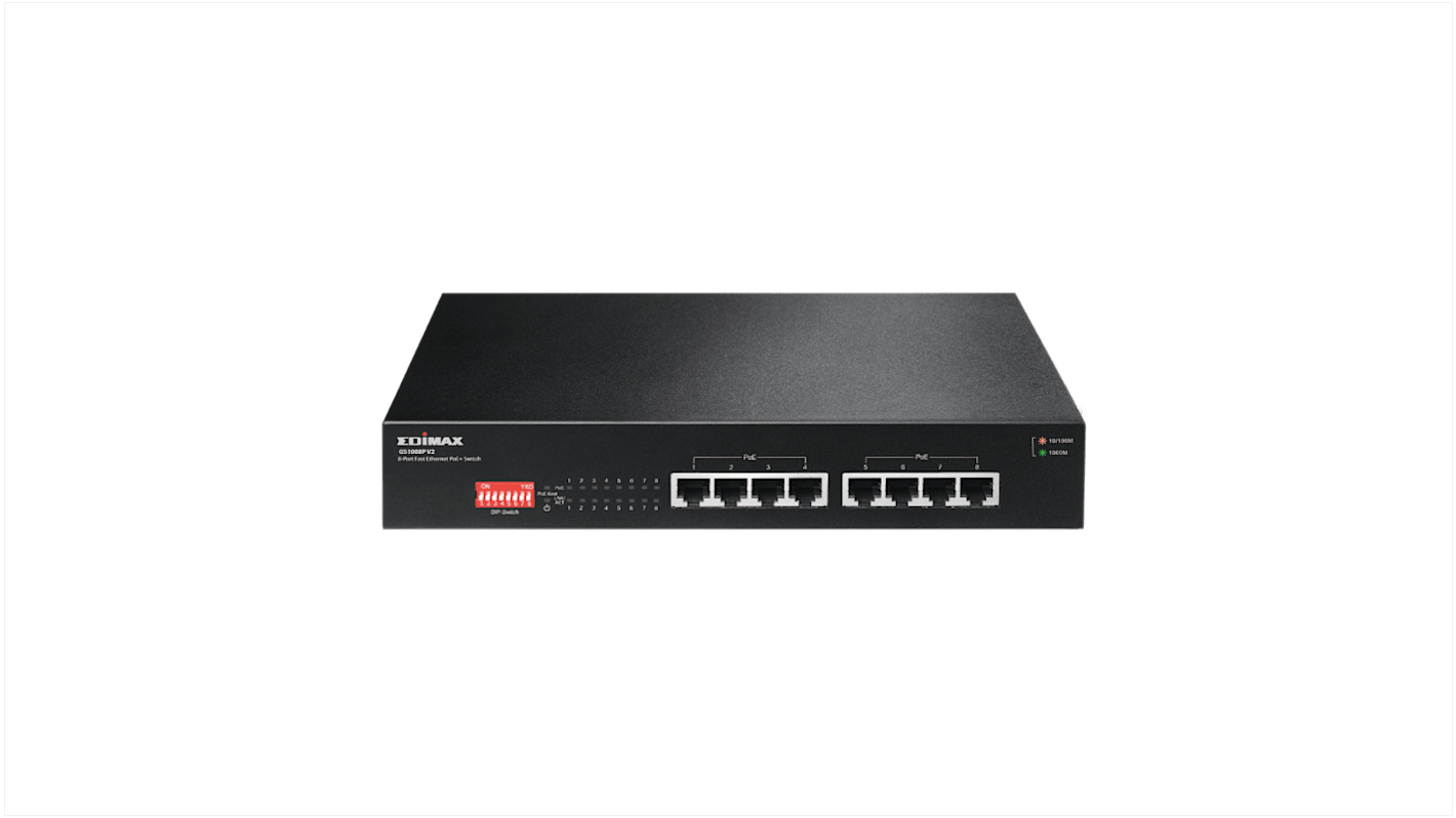 Edimax GS-1008P V2, Unmanaged 8 Port Gigabit Switch With PoE