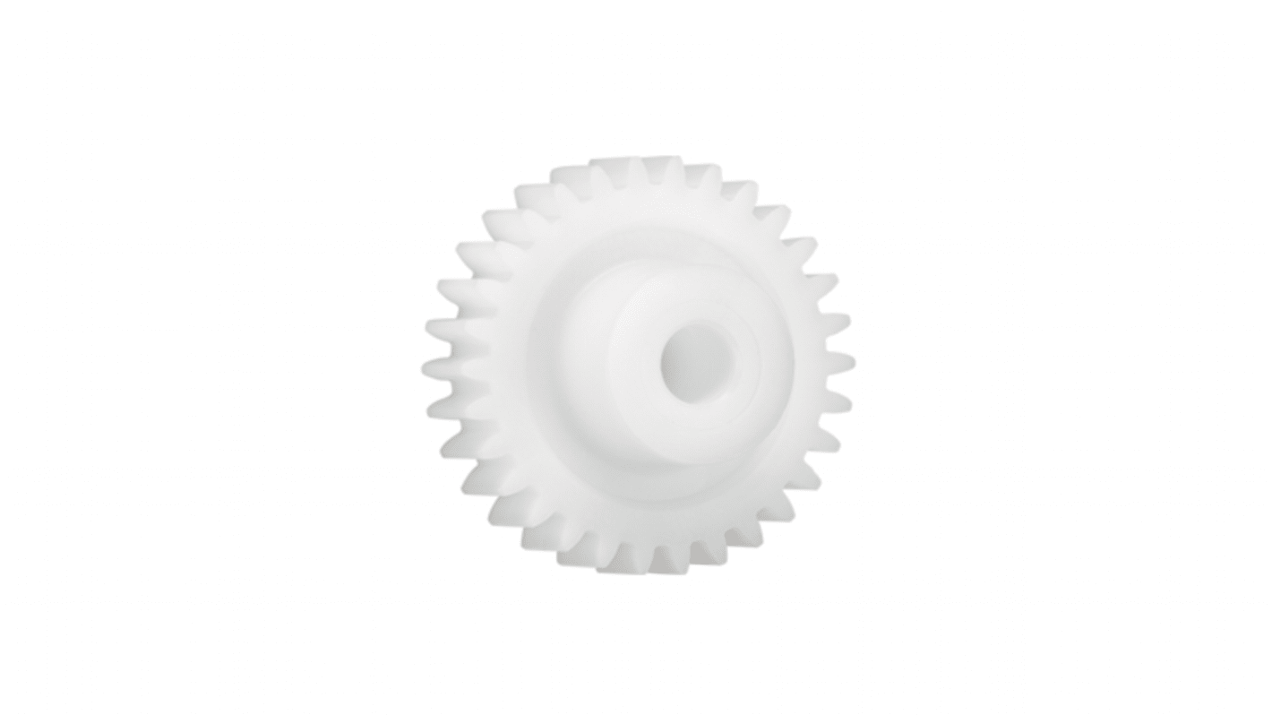 Ingranaggio cilindrico Igus, modulo 0.5, 45 denti, passo Ø 22.5mm, semigiunto Ø 12.2mm, foro Ø 4mm, in Iguform S270