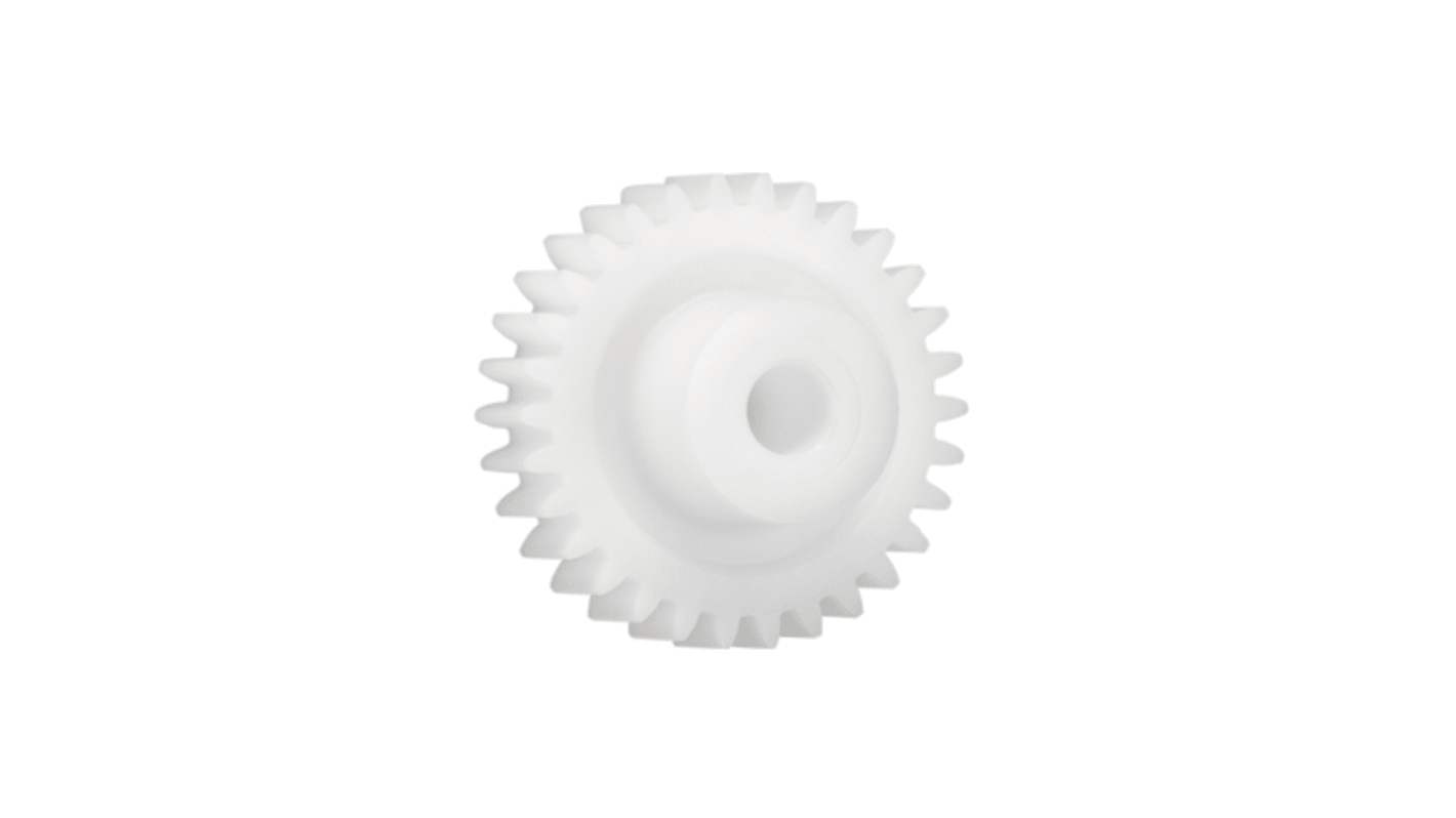 Igus Iguform S270 80 Teeth Spur Gear, 0.5 Module, 6mm Bore Diam, 40mm Pitch Diam, 15mm Hub Diam