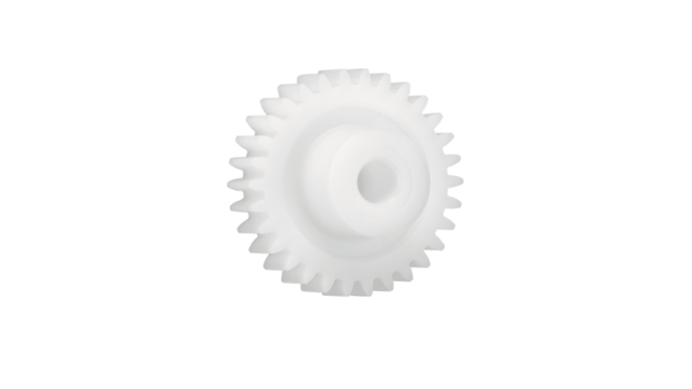 Igus Iguform S270 42 Teeth Spur Gear, 0.7 Module, 6mm Bore Diam, 29.4mm Pitch Diam, 18mm Hub Diam