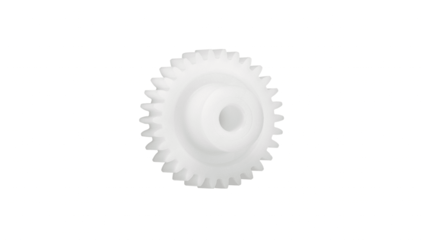 Ingranaggio cilindrico Igus, modulo 0.7, 120 denti, passo Ø 84mm, semigiunto Ø 21mm, foro Ø 10mm, in Iguform S270