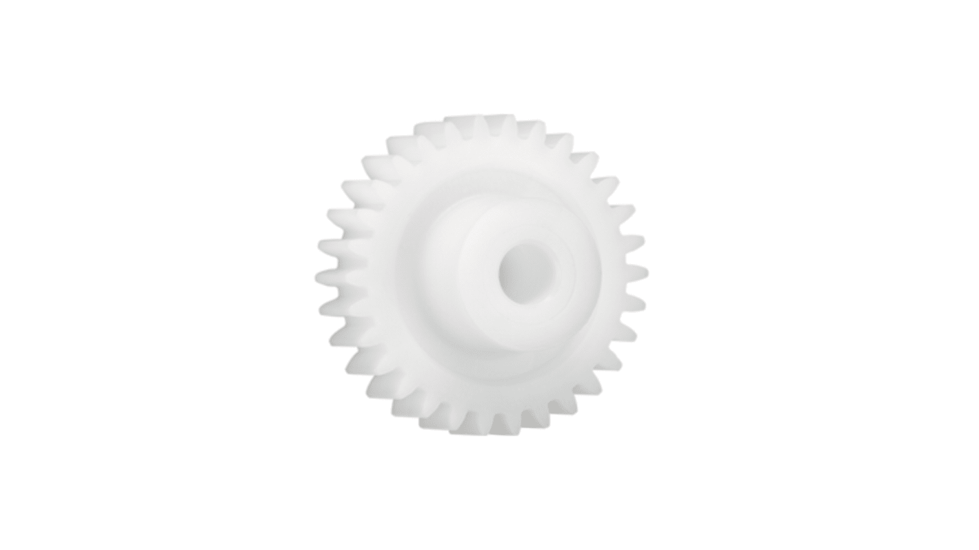 Igus Iguform S270 25 Teeth Spur Gear, 1 Module, 6mm Bore Diam, 25mm Pitch Diam, 15mm Hub Diam