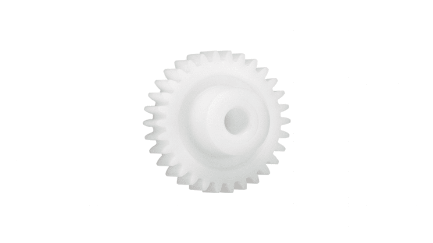 Igus Iguform S270 26 Teeth Spur Gear, 1 Module, 6mm Bore Diam, 26mm Pitch Diam, 15mm Hub Diam