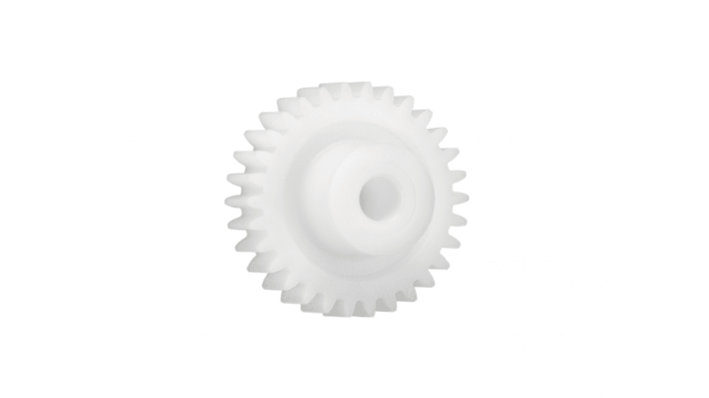 Igus Iguform S270 42 Teeth Spur Gear, 1 Module, 8mm Bore Diam, 42mm Pitch Diam, 18mm Hub Diam