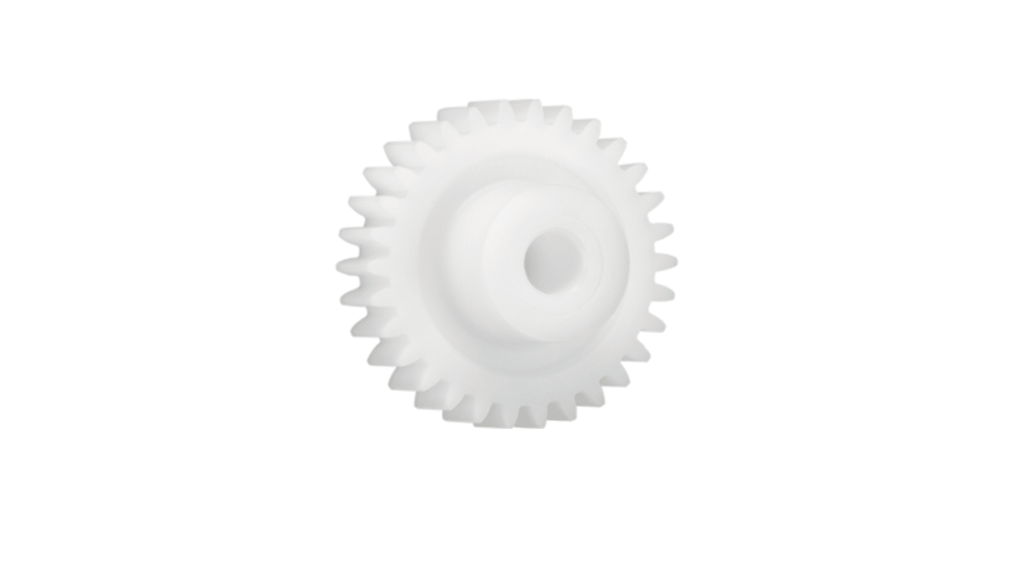 Ingranaggio cilindrico Igus, modulo 1, 45 denti, passo Ø 45mm, semigiunto Ø 18mm, foro Ø 8mm, in Iguform S270