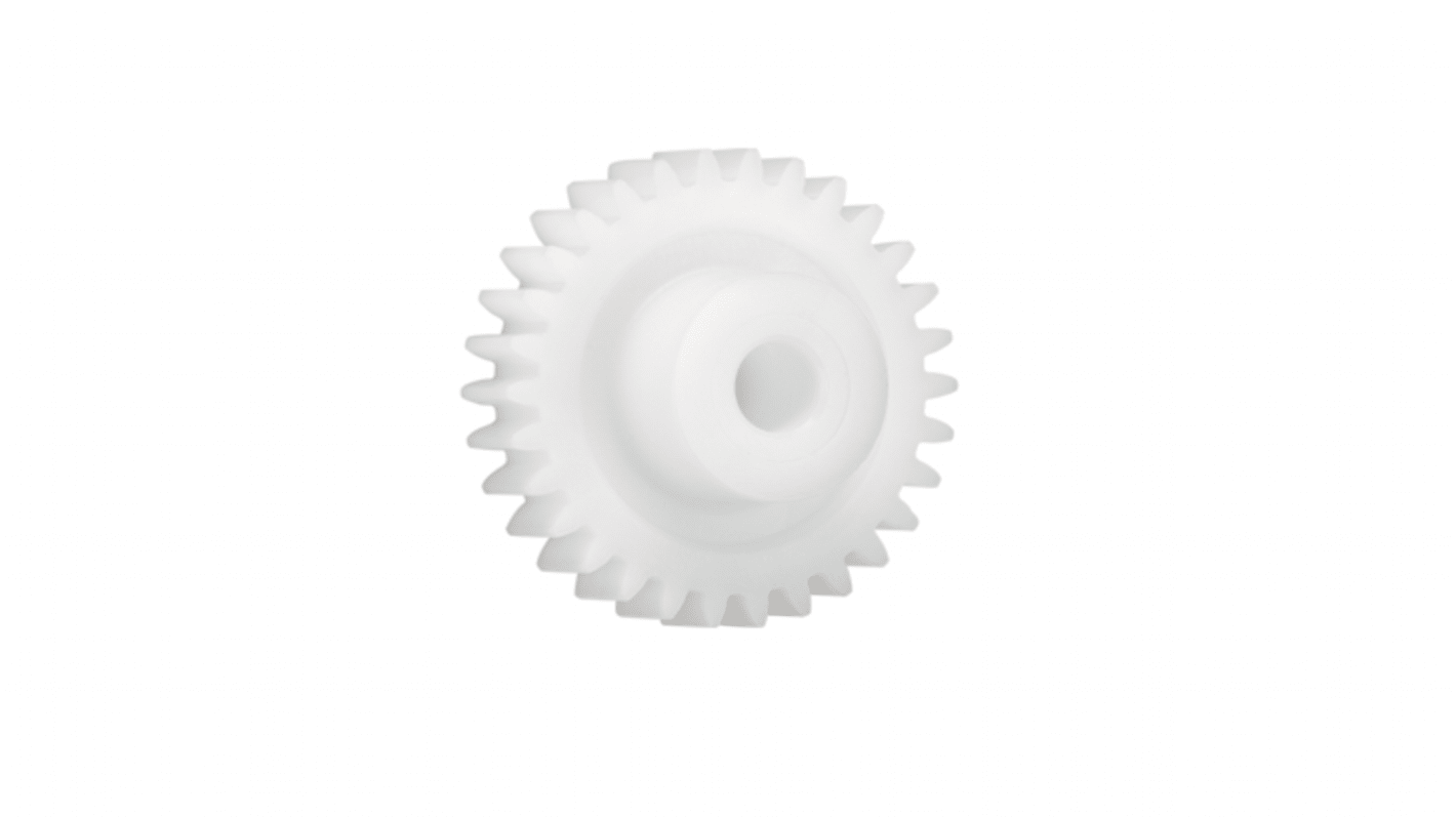 Igus Iguform S270 55 Teeth Spur Gear, 1 Module, 8mm Bore Diam, 55mm Pitch Diam, 21mm Hub Diam