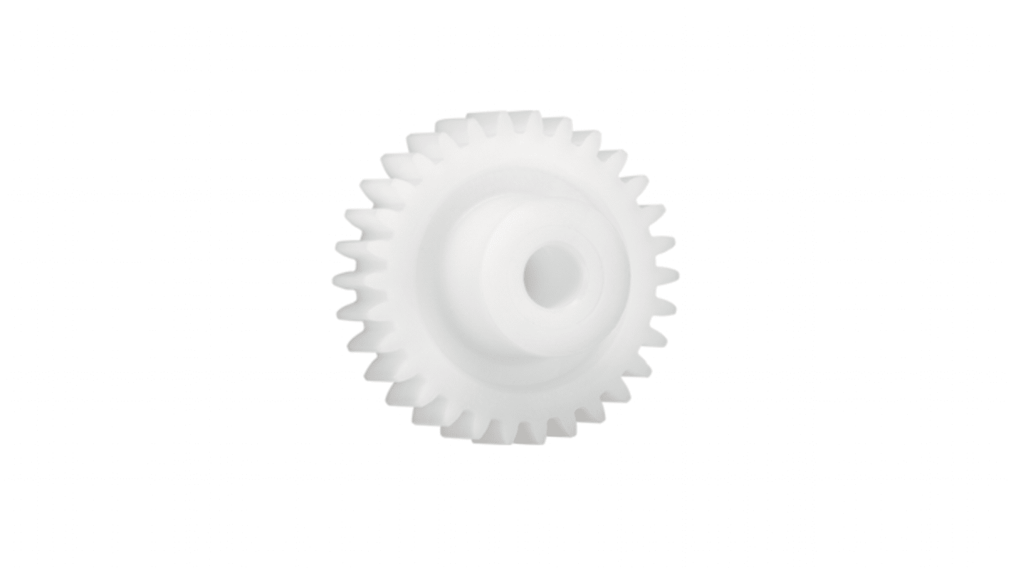 Ingranaggio cilindrico Igus, modulo 1, 60 denti, passo Ø 60mm, semigiunto Ø 21mm, foro Ø 8mm, in Iguform S270