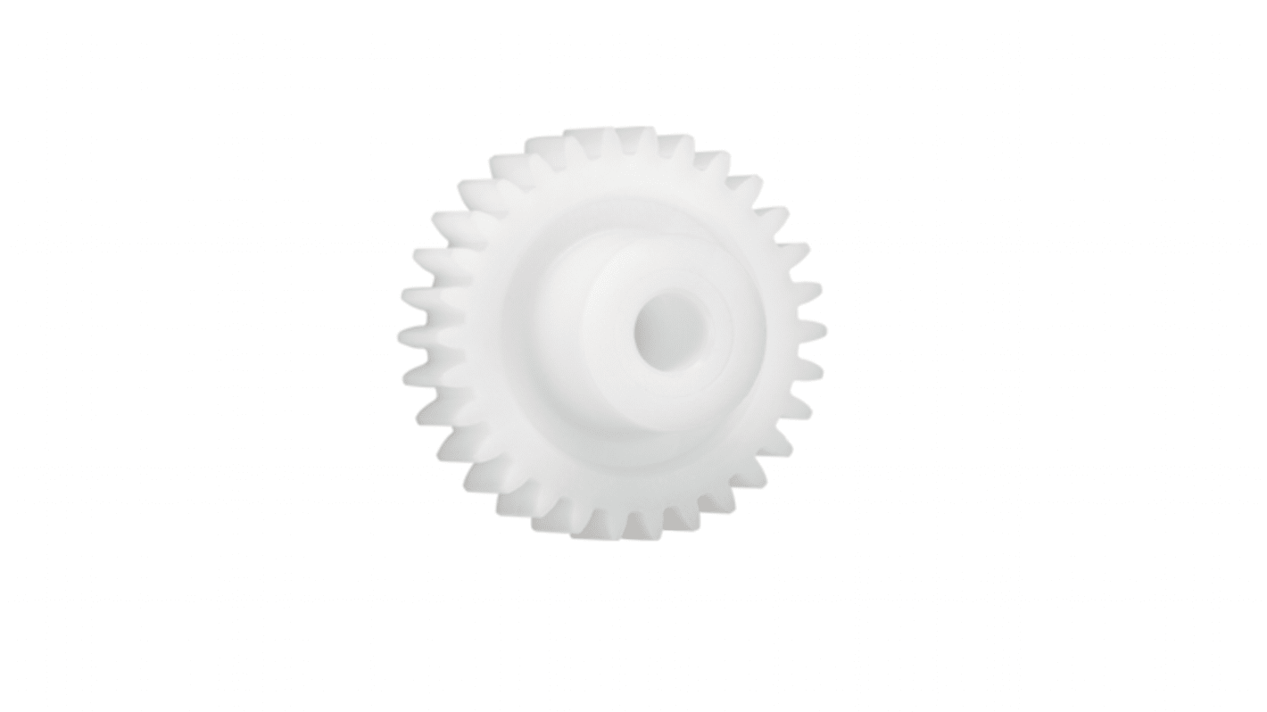 Ingranaggio cilindrico Igus, modulo 1, 65 denti, passo Ø 65mm, semigiunto Ø 21mm, foro Ø 10mm, in Iguform S270