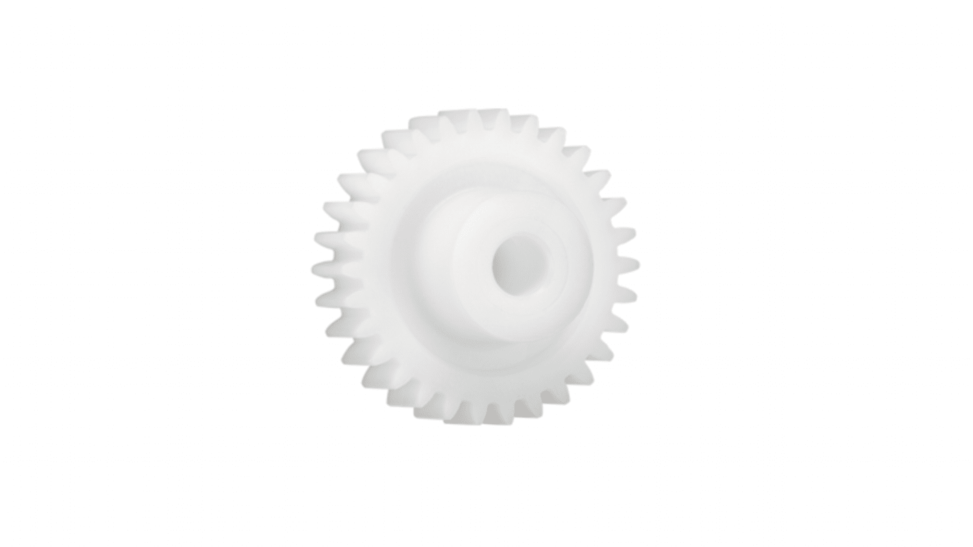 Ingranaggio cilindrico Igus, modulo 1, 70 denti, passo Ø 70mm, semigiunto Ø 21mm, foro Ø 10mm, in Iguform S270