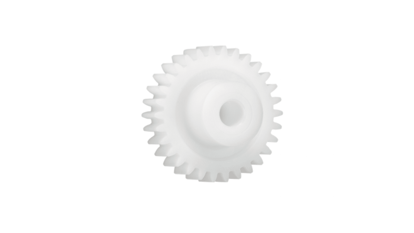 Ingranaggio cilindrico Igus, modulo 1, 80 denti, passo Ø 80mm, semigiunto Ø 21mm, foro Ø 10mm, in Iguform S270