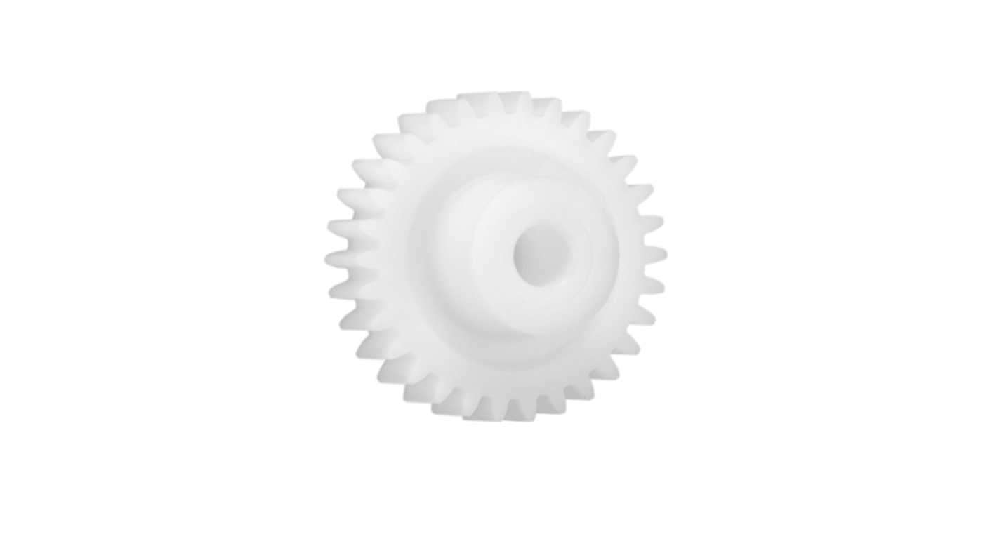 Ingranaggio cilindrico Igus, modulo 1, 100 denti, passo Ø 100mm, semigiunto Ø 24mm, foro Ø 12mm, in Iguform S270