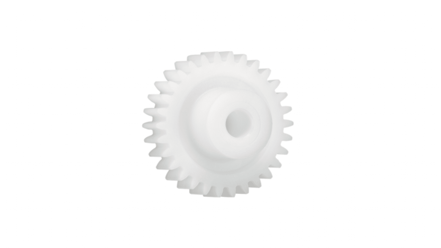 Ingranaggio cilindrico Igus, modulo 1.25, 32 denti, passo Ø 40mm, semigiunto Ø 18mm, foro Ø 8mm, in Iguform S270