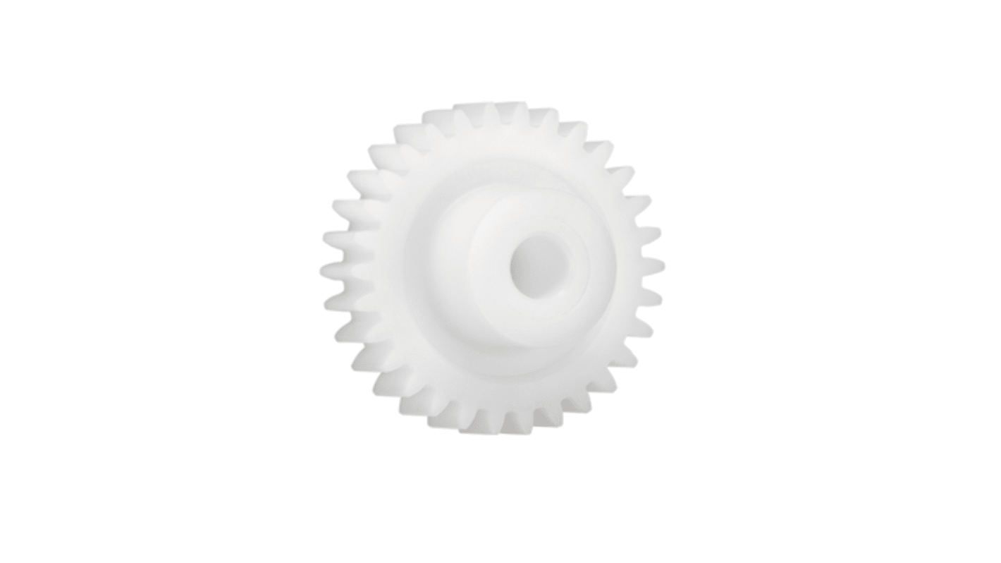 Ingranaggio cilindrico Igus, modulo 1.25, 40 denti, passo Ø 50mm, semigiunto Ø 18mm, foro Ø 8mm, in Iguform S270