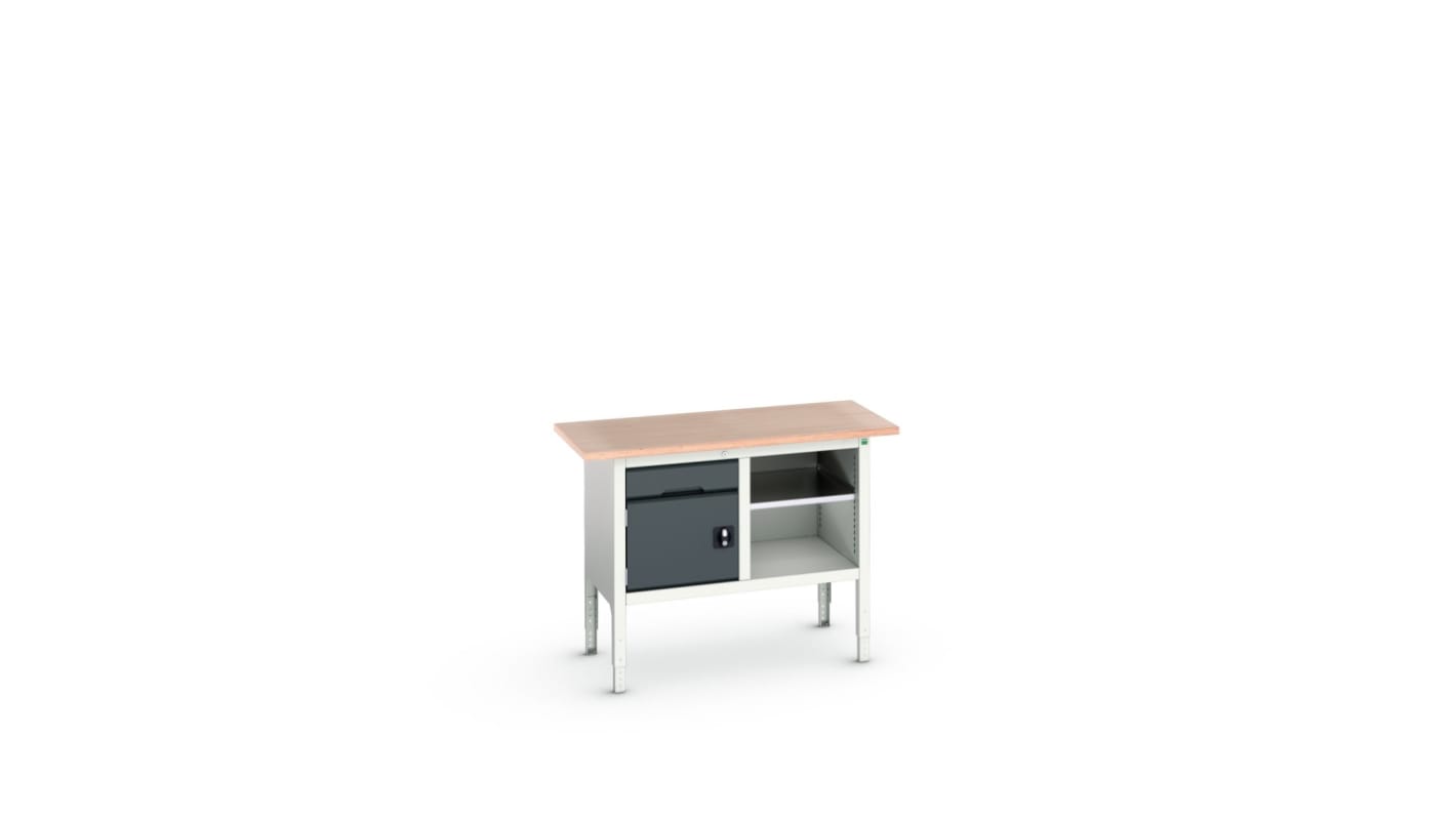 Bott Steel Workbench, Adjustable Height, 830 → 930mm x 1250mm x 600mm