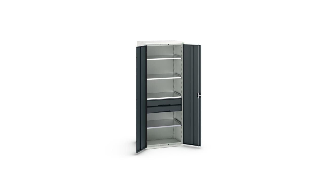 Bott 2 Door, 2 Drawer Sheet Steel Floor Standing Cupboard, 800 x 550 x 2000mm
