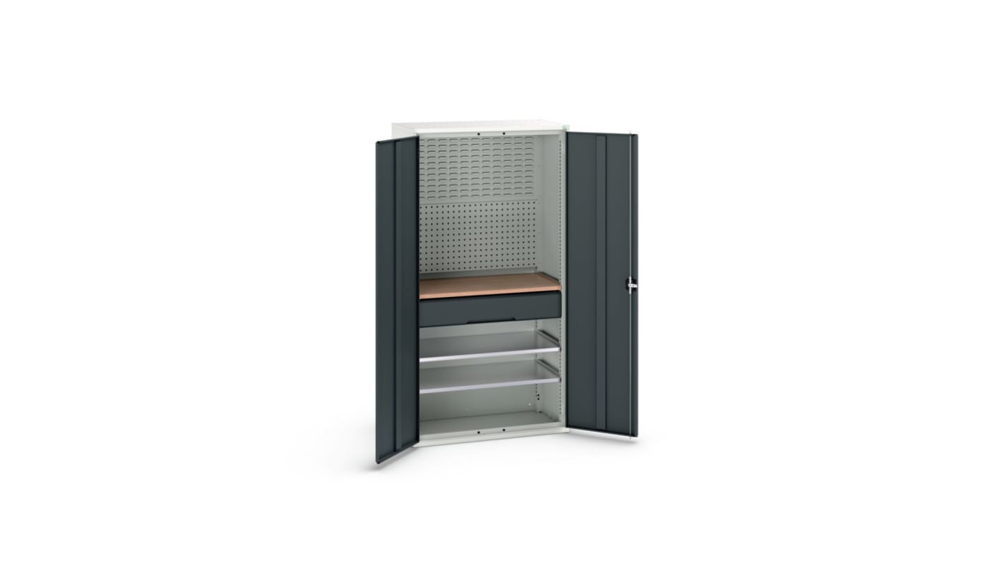 Bott Schrank, Typ Bestückter Schrank,  Bodenmontage, 2 Tür/en, 2 Regal/e, 1 Schublade/n,  Verriegelbar, Stahlblech