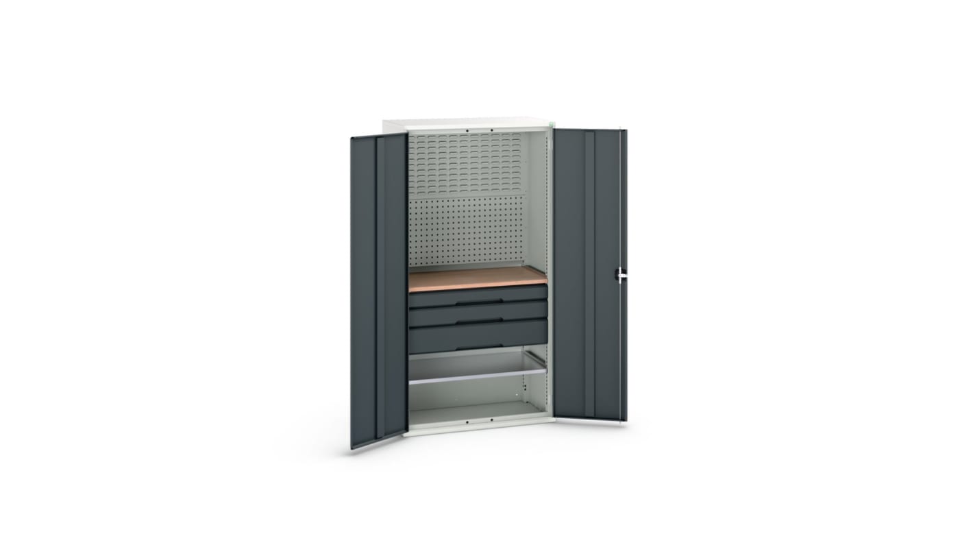 Bott 2 Door, 2 Drawer Sheet Steel Floor Standing Cupboard, 1050 x 550 x 2000mm