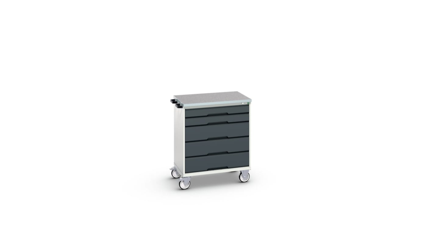 Bott 5 drawer Steel Wheeled Tool Cabinet, 980mm x 800mm x 600mm