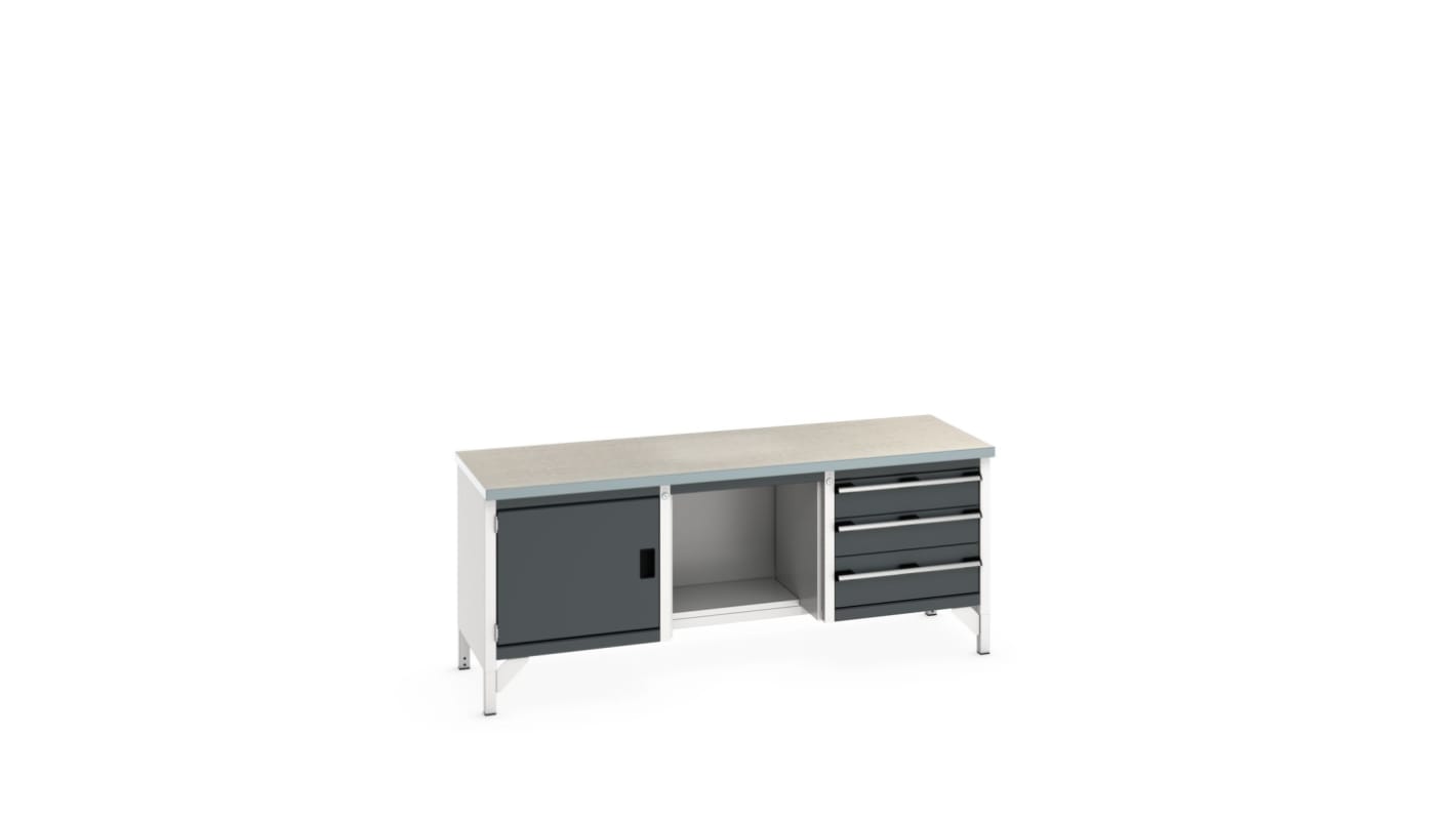 Bott 1 Door, 3 Drawer Sheet Steel Floor Standing Storage Cabinet, 2000 x 750 x 840mm