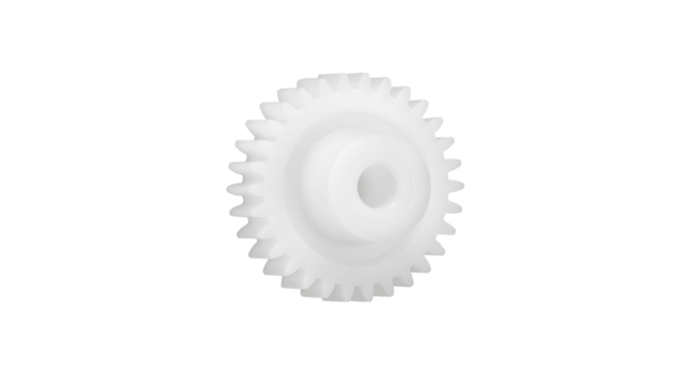 Ingranaggio cilindrico Igus, modulo 1.5, 20 denti, passo Ø 30mm, semigiunto Ø 17mm, foro Ø 8mm, in Iguform S270