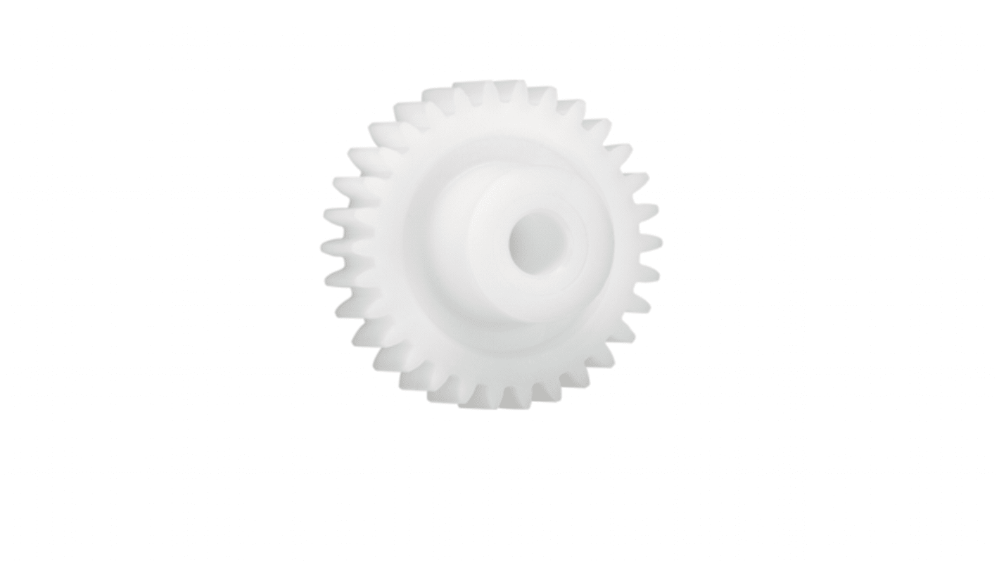 Ingranaggio cilindrico Igus, modulo 1.5, 22 denti, passo Ø 33mm, semigiunto Ø 17mm, foro Ø 8mm, in Iguform S270