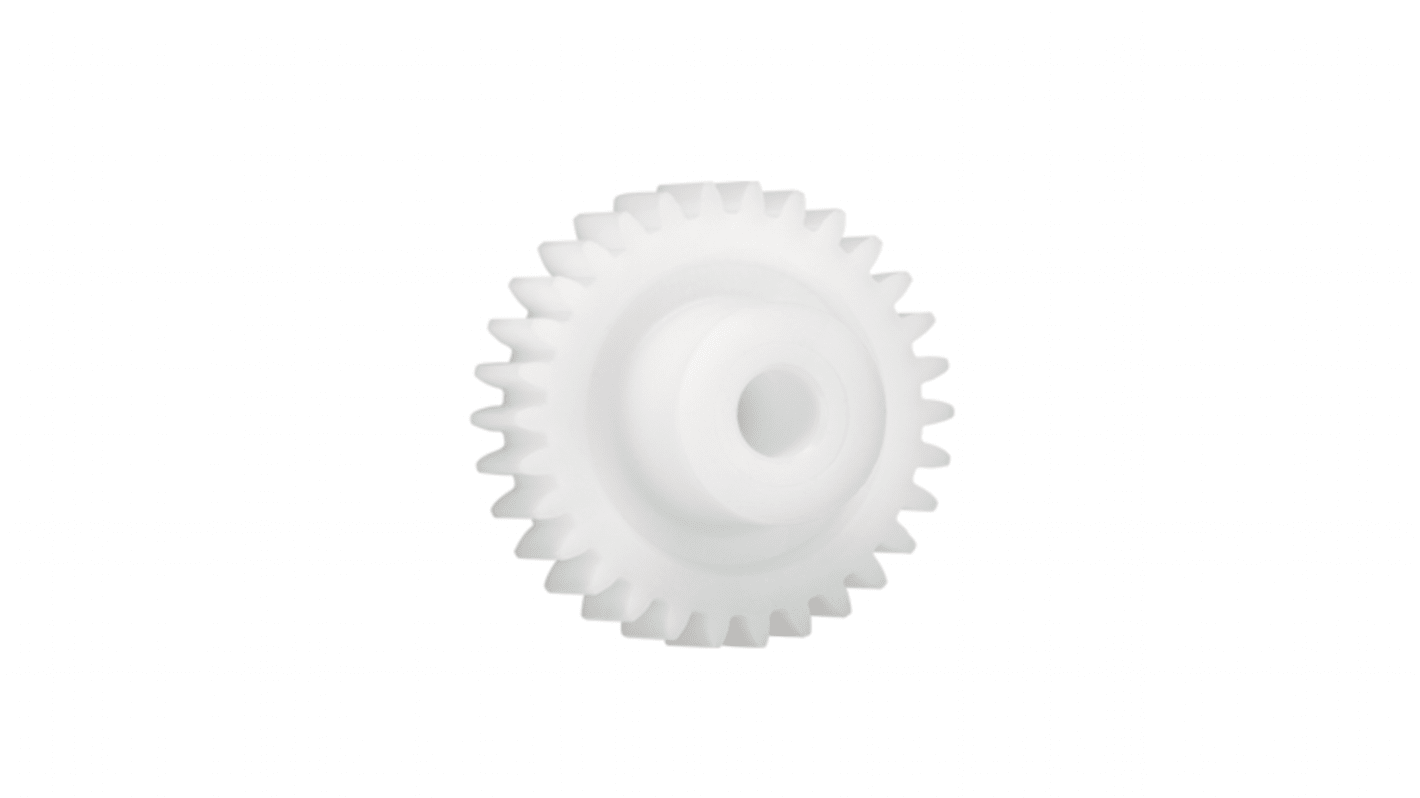 Ingranaggio cilindrico Igus, modulo 1.5, 26 denti, passo Ø 39mm, semigiunto Ø 19mm, foro Ø 8mm, in Iguform S270