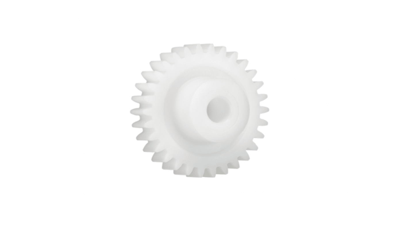 Ingranaggio cilindrico Igus, modulo 1.5, 36 denti, passo Ø 54mm, semigiunto Ø 24mm, foro Ø 10mm, in Iguform S270
