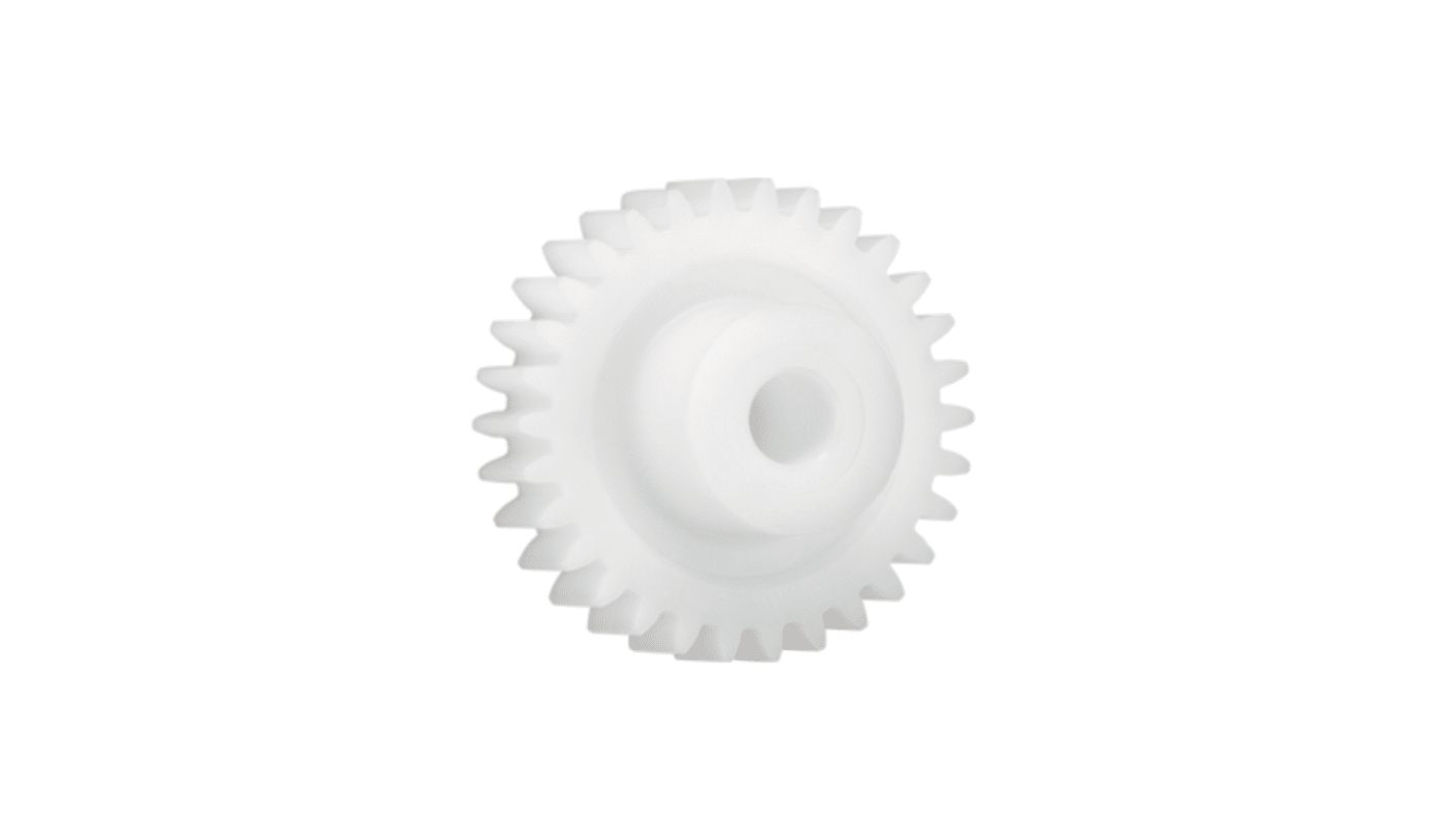 Ingranaggio cilindrico Igus, modulo 1.5, 70 denti, passo Ø 105mm, semigiunto Ø 30mm, foro Ø 14mm, in Iguform S270