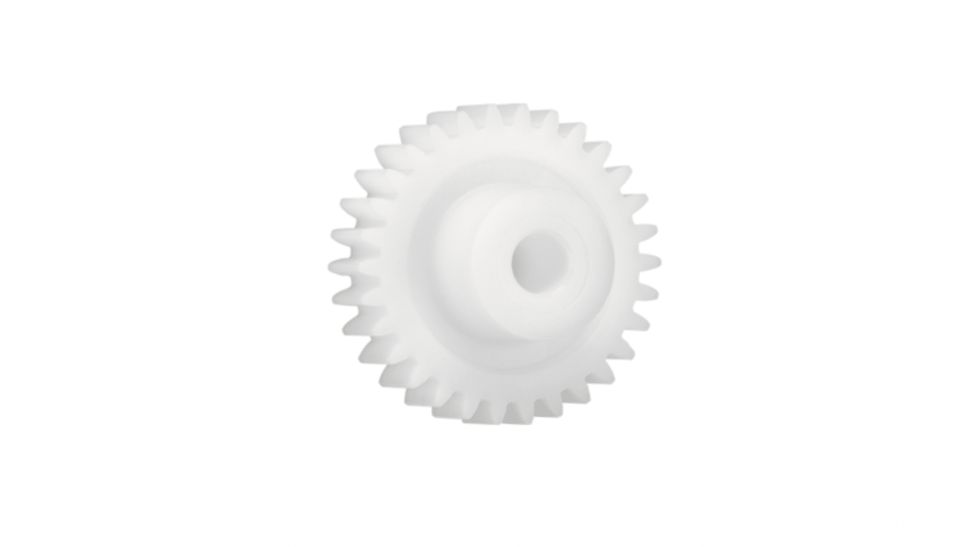 Ingranaggio cilindrico Igus, modulo 2, 20 denti, passo Ø 40mm, semigiunto Ø 20mm, foro Ø 10mm, in Iguform S270