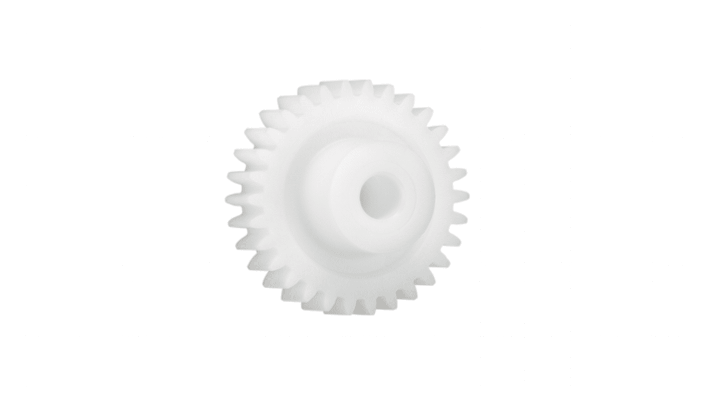 Ingranaggio cilindrico Igus, modulo 2, 24 denti, passo Ø 48mm, semigiunto Ø 24mm, foro Ø 10mm, in Iguform S270