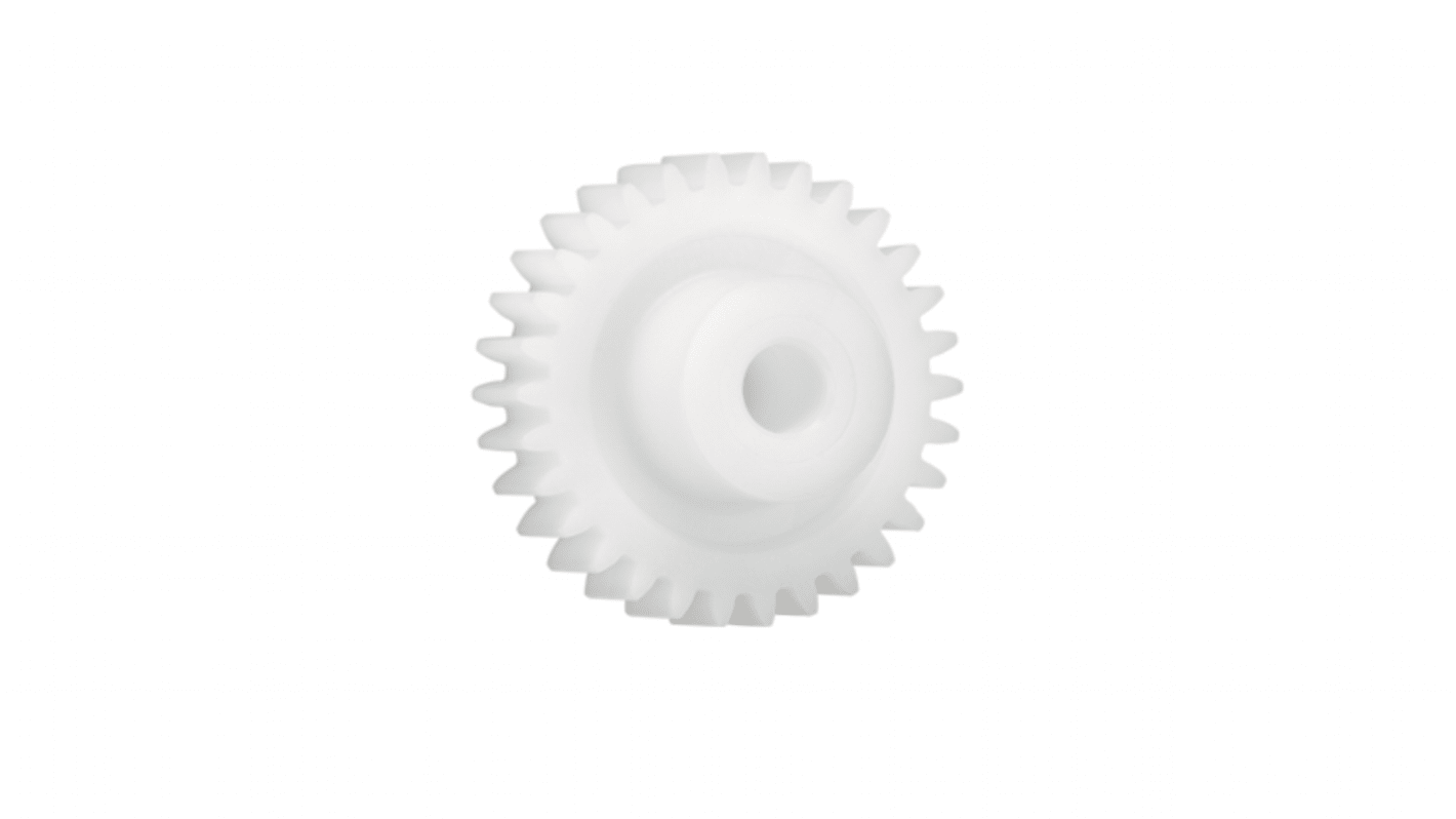 Igus Iguform S270 25 Teeth Spur Gear, 2 Module, 10mm Bore Diam, 50mm Pitch Diam, 24mm Hub Diam