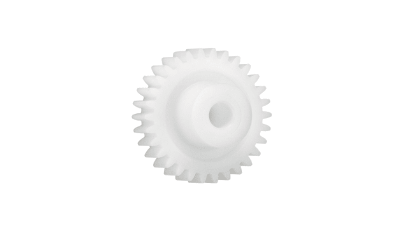 Ingranaggio cilindrico Igus, modulo 2, 35 denti, passo Ø 70mm, semigiunto Ø 26mm, foro Ø 12mm, in Iguform S270