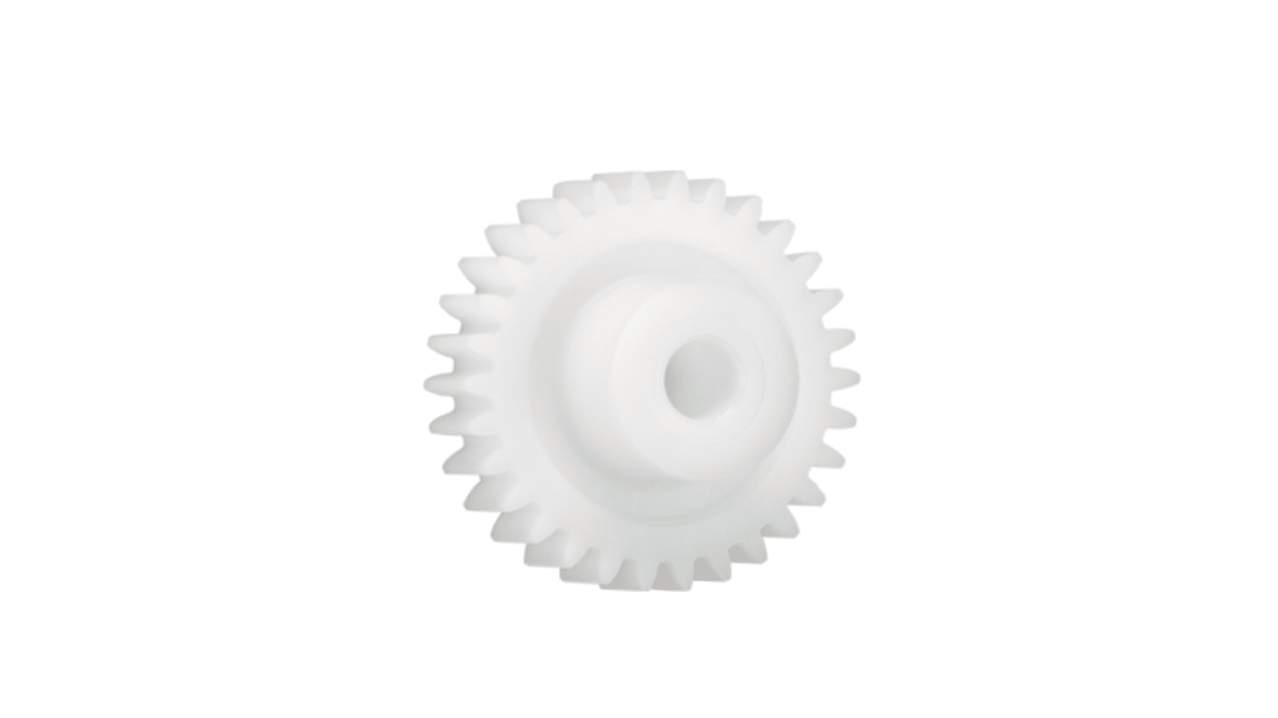 Ingranaggio cilindrico Igus, modulo 2, 55 denti, passo Ø 110mm, semigiunto Ø 30mm, foro Ø 14mm, in Iguform S270