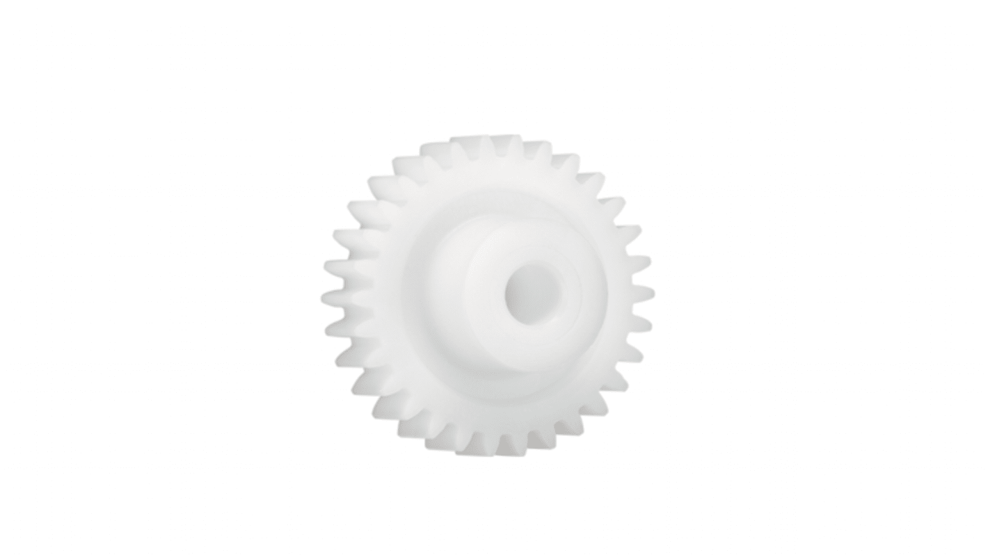 Ingranaggio cilindrico Igus, modulo 2, 60 denti, passo Ø 120mm, semigiunto Ø 30mm, foro Ø 14mm, in Iguform S270