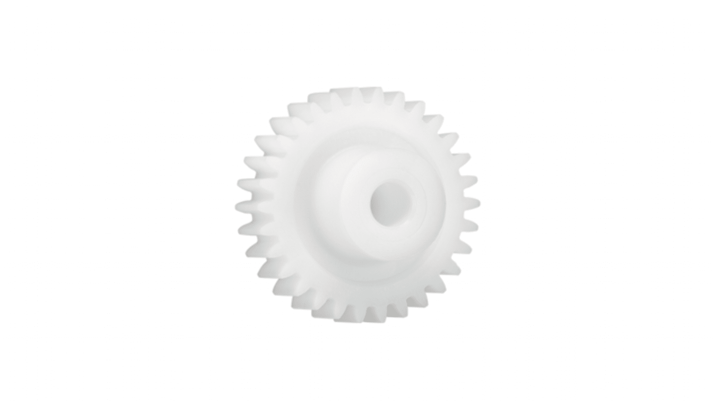 Ingranaggio cilindrico Igus, modulo 2, 70 denti, passo Ø 140mm, semigiunto Ø 30mm, foro Ø 14mm, in Iguform S270